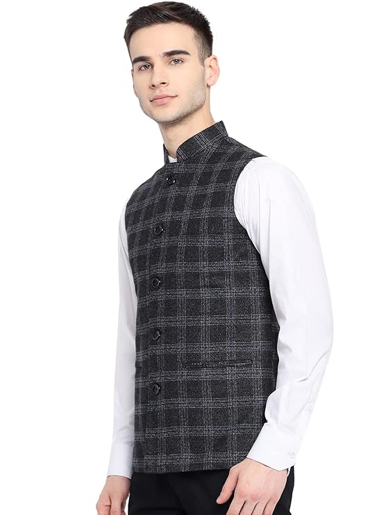 Vastraa Fusion Men's Traditional Nehru Jacket Modi Waistcoat