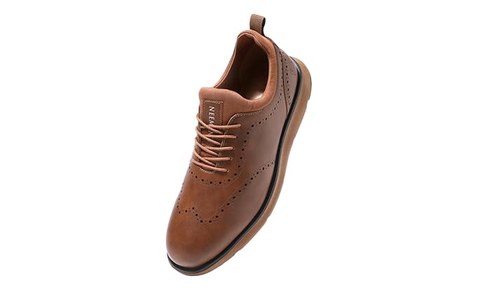 Neeman's Crossover Brogues for Men | Faux Leather (PU) on Mesh Base | Comfortable Semi-Casual Oxfords