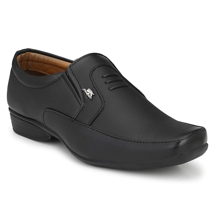 Stylelure Men's Synthetic Leather Black Formal Shoes for Men