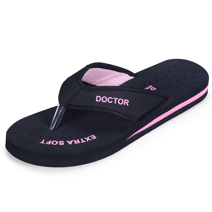 DOCTOR EXTRA SOFT Doctor Slippers for Women Orthopedic Diabetic Pregnancy Non Slip Lightweight Comfortable Flat Casual Stylish Dr Chappals and House Flip flops For Ladies and Girl’s D-22