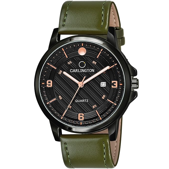 Carlington Analog Watches for Men with Leather Strap - CT 1050